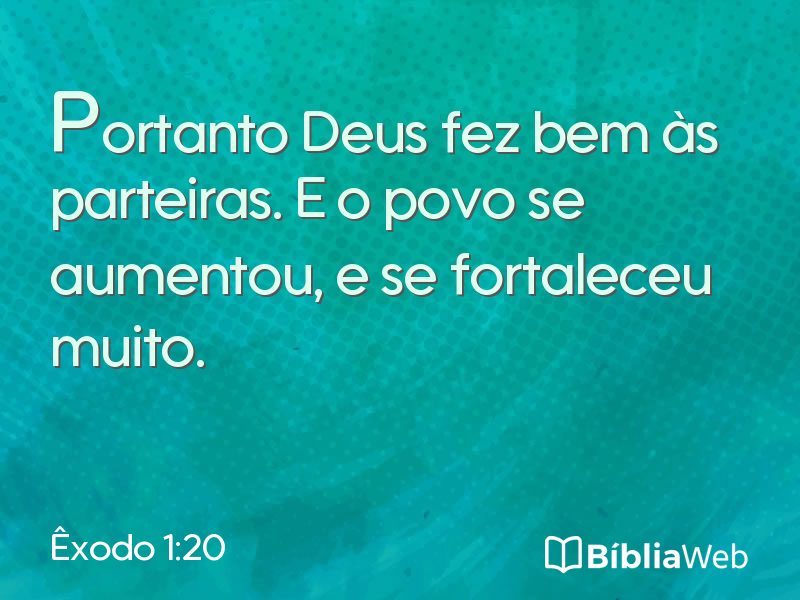 Êxodo 1:20 em imagem para compartilhar