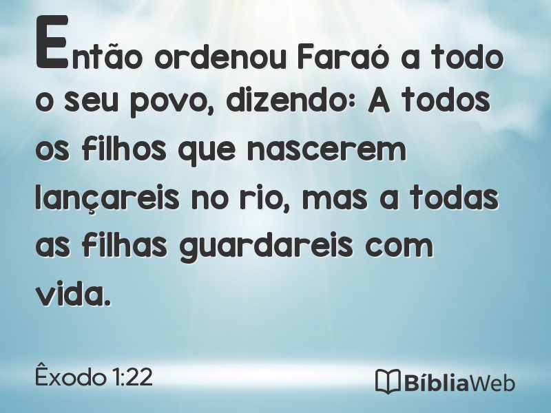 Êxodo 1:22 em imagem para compartilhar