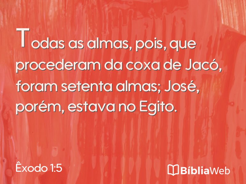 Êxodo 1:5 em imagem para compartilhar