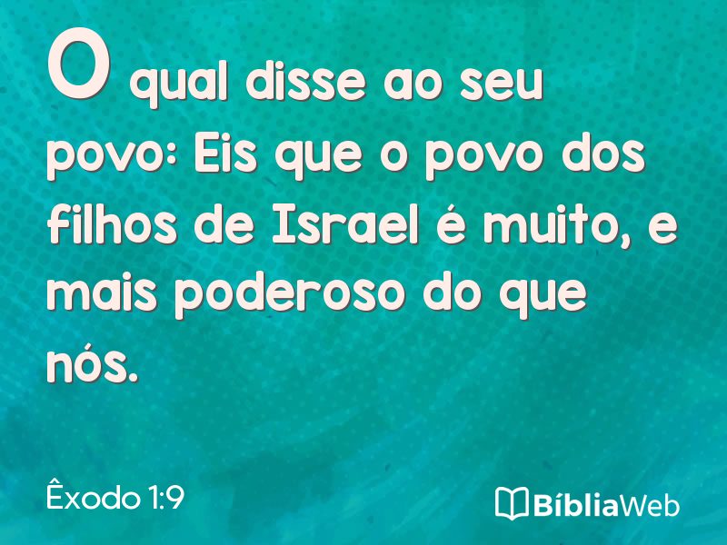 Êxodo 1:9 em imagem para compartilhar
