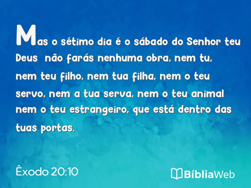 Êxodo 20:10 em imagem para compartilhar