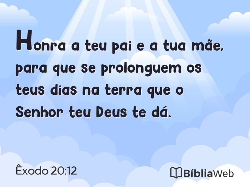 Êxodo 20:12 em imagem para compartilhar