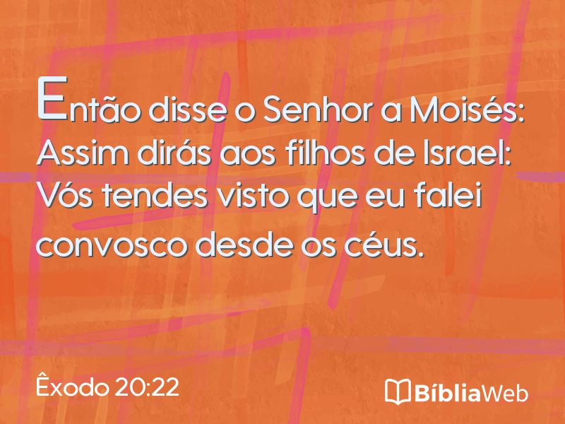 Êxodo 20:22 em imagem para compartilhar