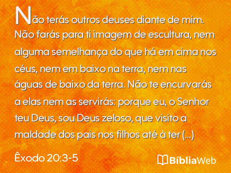 Êxodo 20:3-5 em imagem para compartilhar