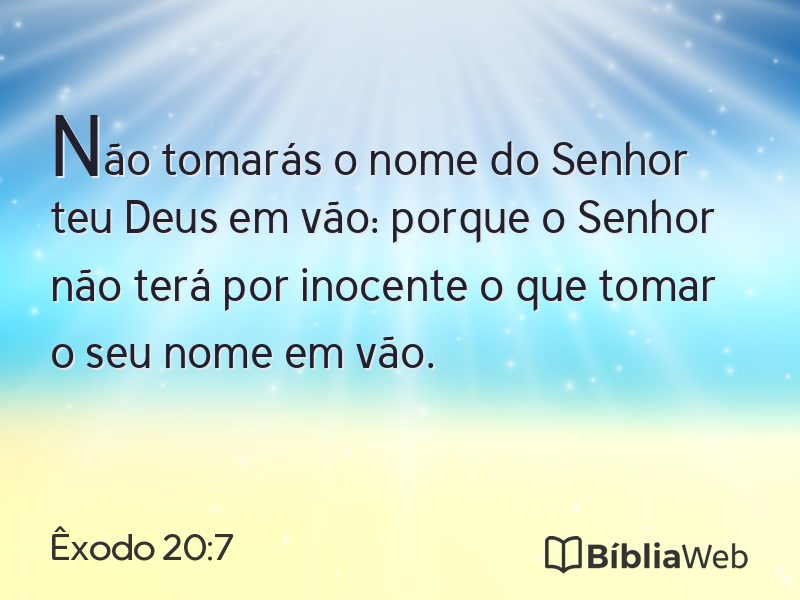 Êxodo 20:7 em imagem para compartilhar