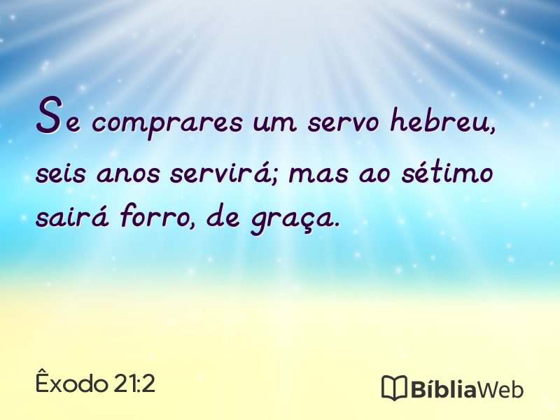 Êxodo 21:2 em imagem para compartilhar
