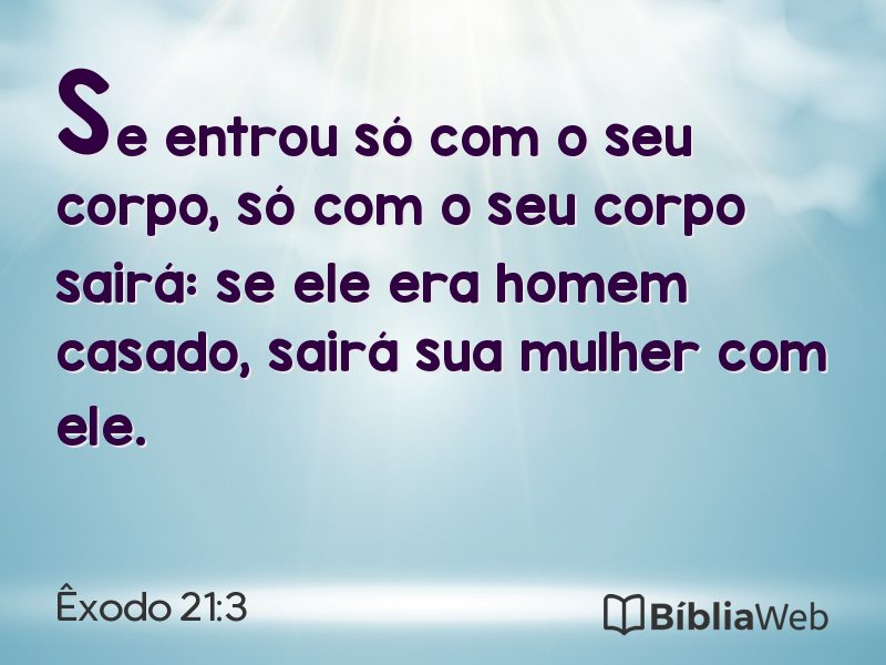 Êxodo 21:3 em imagem para compartilhar