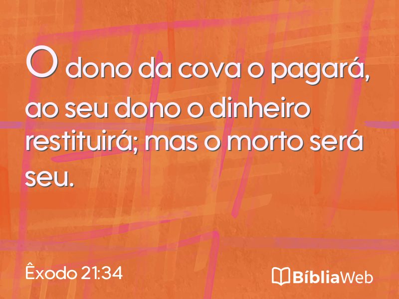 Êxodo 21:34 em imagem para compartilhar