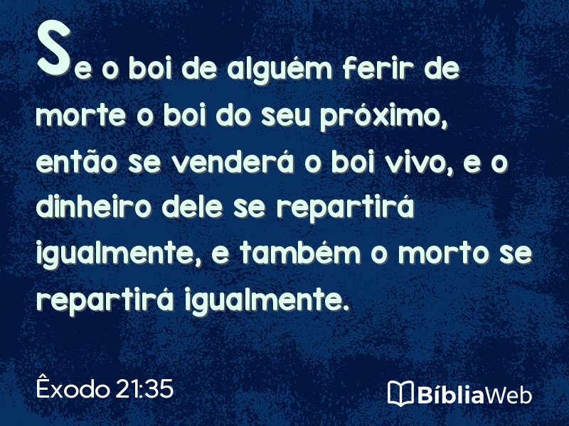 Êxodo 21:35 em imagem para compartilhar