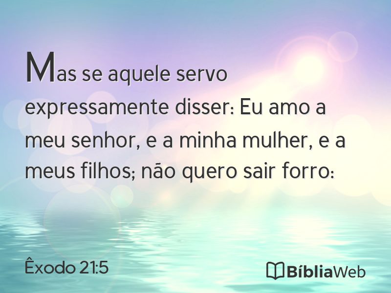 Êxodo 21:5 em imagem para compartilhar