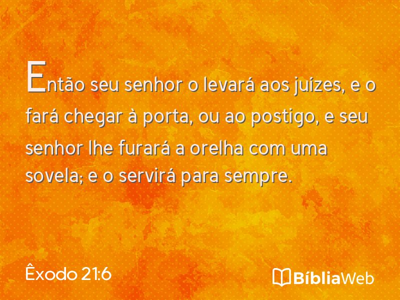 Êxodo 21:6 em imagem para compartilhar