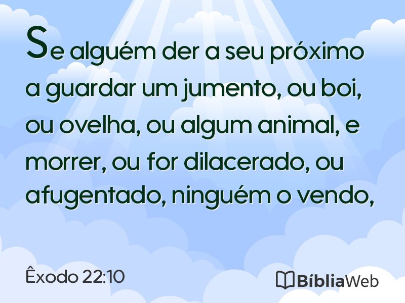 Êxodo 22:10 em imagem para compartilhar
