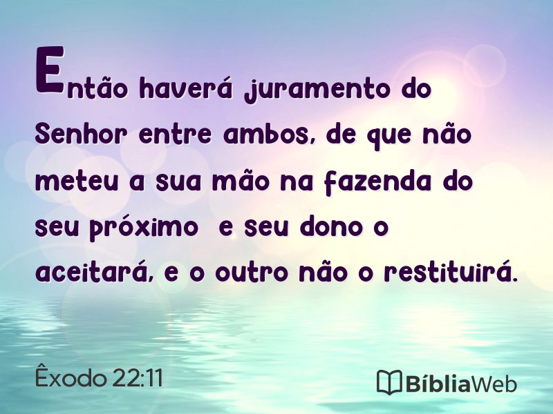 Êxodo 22:11 em imagem para compartilhar