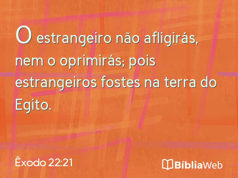 Êxodo 22:21 em imagem para compartilhar