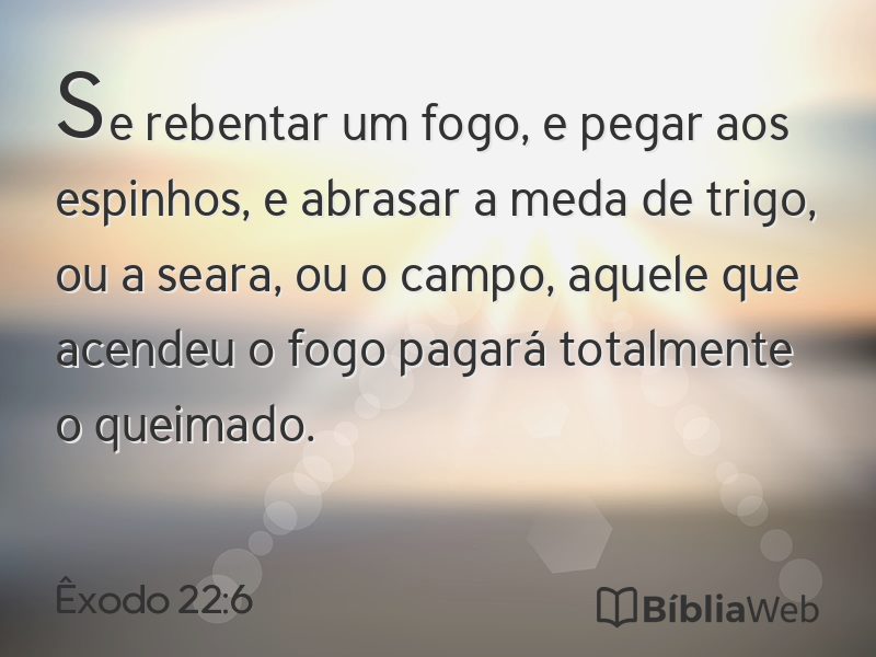 Êxodo 22:6 em imagem para compartilhar