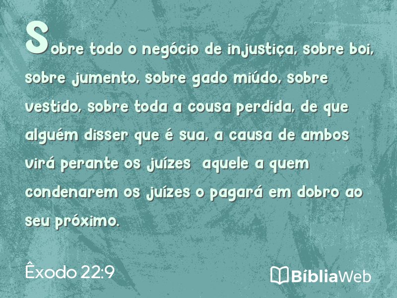 Êxodo 22:9 em imagem para compartilhar
