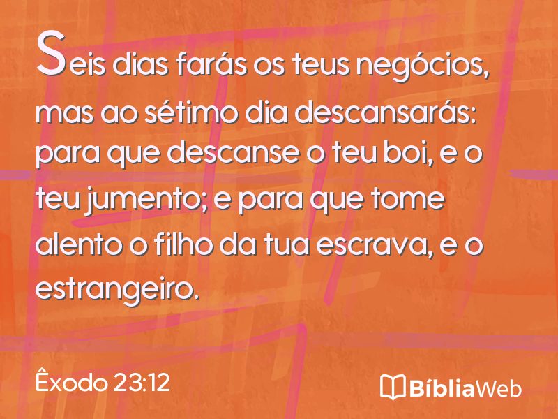 Êxodo 23:12 em imagem para compartilhar