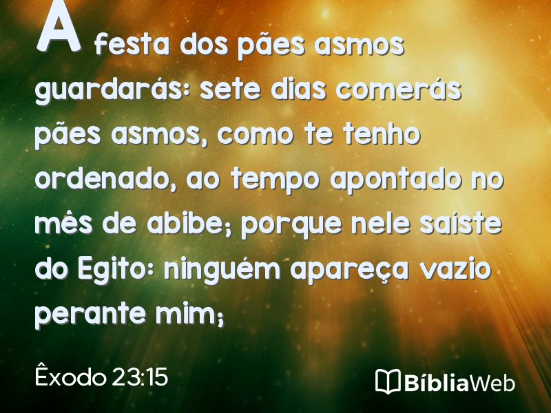 Êxodo 23:15 em imagem para compartilhar