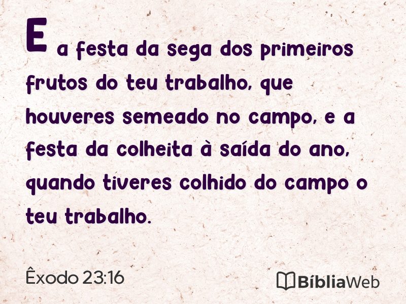 Êxodo 23:16 em imagem para compartilhar