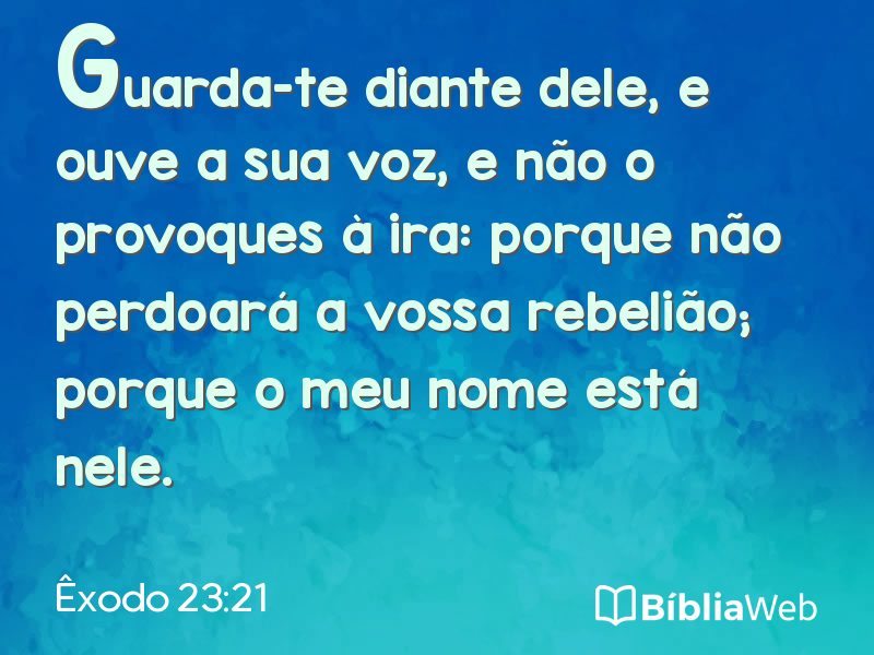 Êxodo 23:21 em imagem para compartilhar