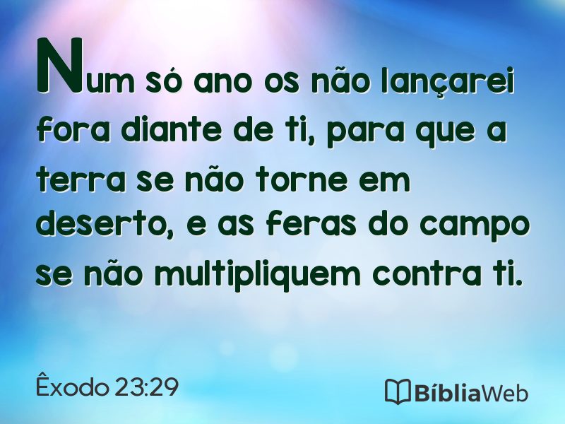 Êxodo 23:29 em imagem para compartilhar