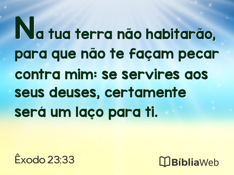 Êxodo 23:33 em imagem para compartilhar