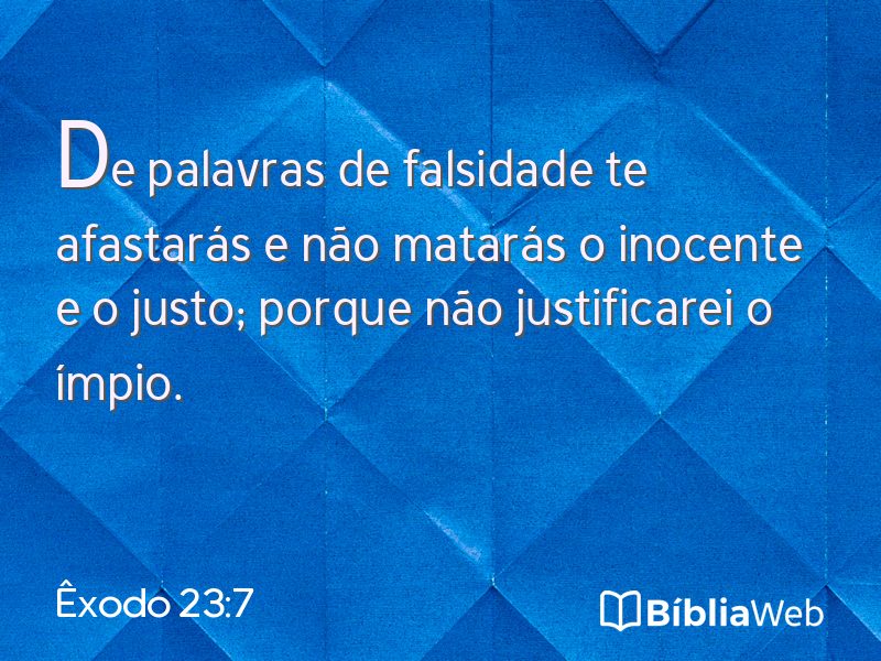 Êxodo 23:7 em imagem para compartilhar