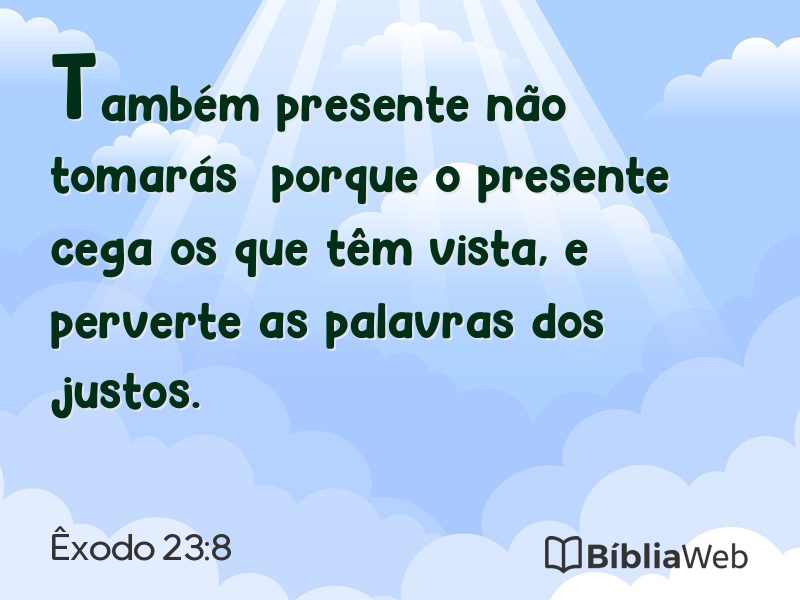 Êxodo 23:8 em imagem para compartilhar