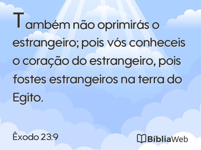 Êxodo 23:9 em imagem para compartilhar