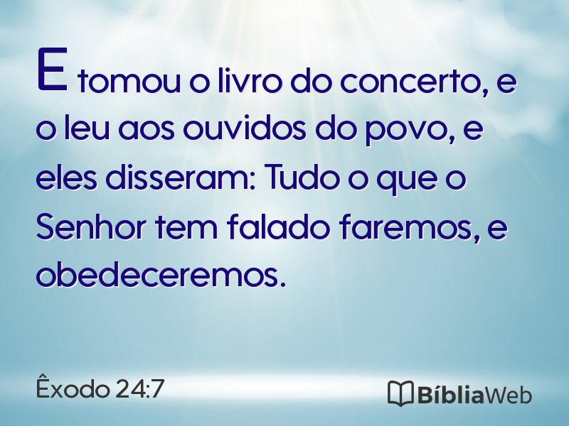 Êxodo 24:7 em imagem para compartilhar