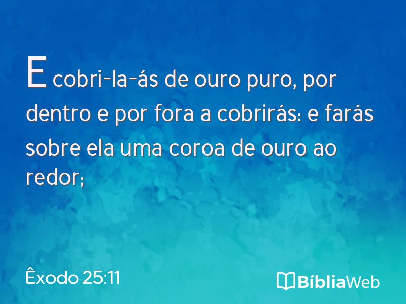Êxodo 25:11 em imagem para compartilhar