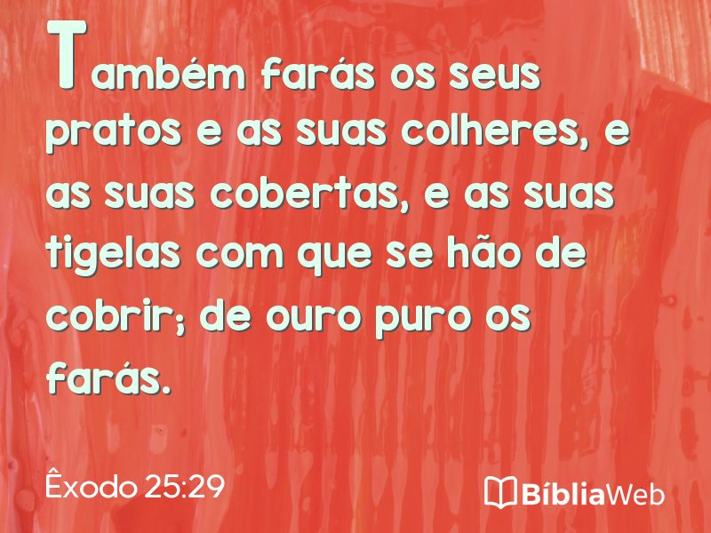 Êxodo 25:29 em imagem para compartilhar