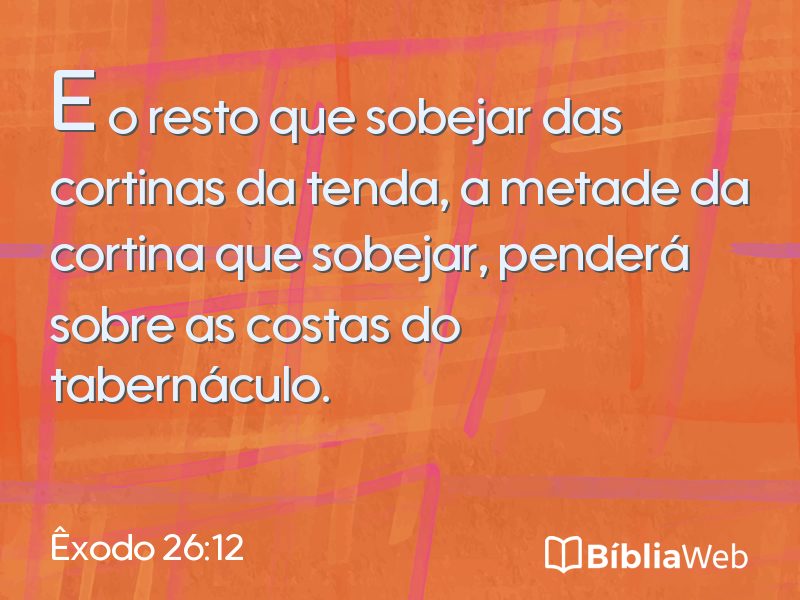 Êxodo 26:12 em imagem para compartilhar