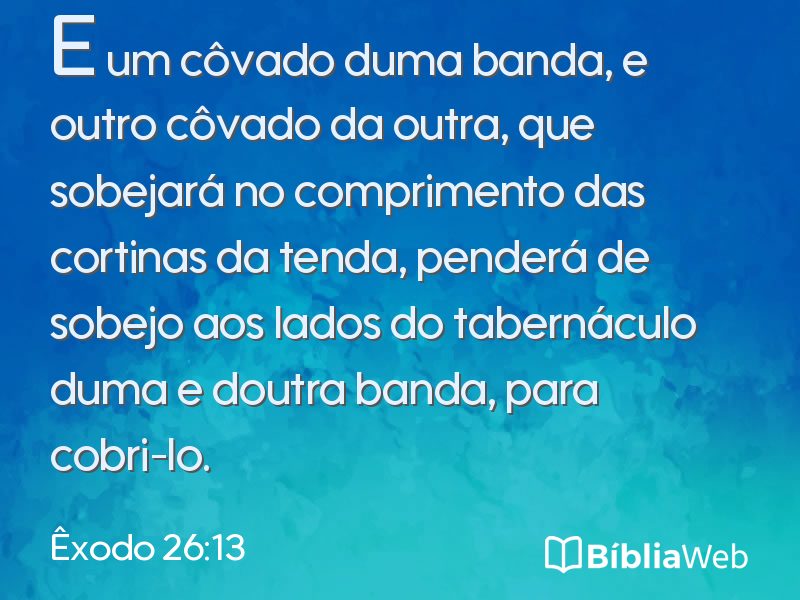Êxodo 26:13 em imagem para compartilhar