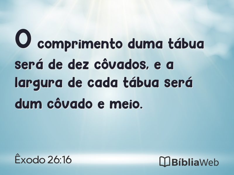 Êxodo 26:16 em imagem para compartilhar