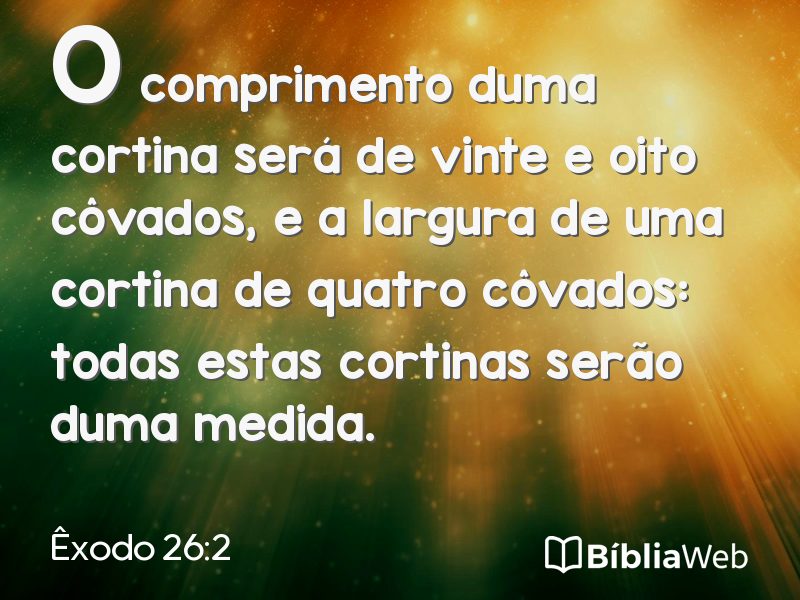 Êxodo 26:2 em imagem para compartilhar