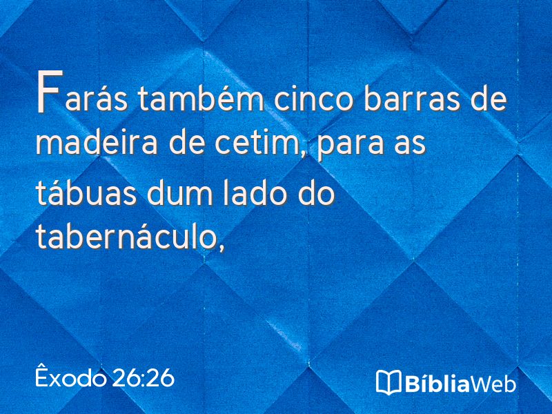Êxodo 26:26 em imagem para compartilhar