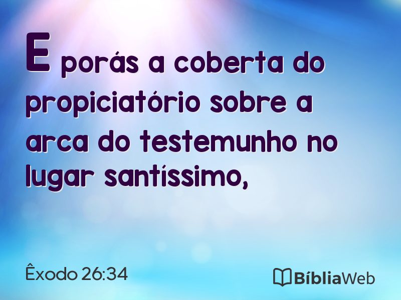 Êxodo 26:34 em imagem para compartilhar