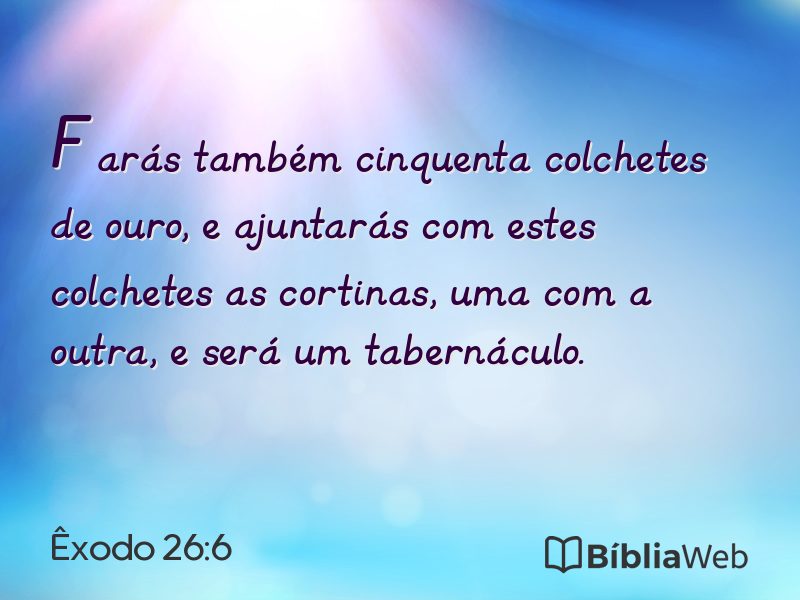 Êxodo 26:6 em imagem para compartilhar