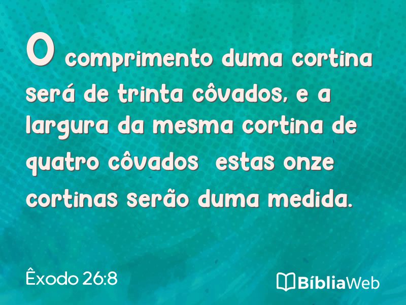Êxodo 26:8 em imagem para compartilhar