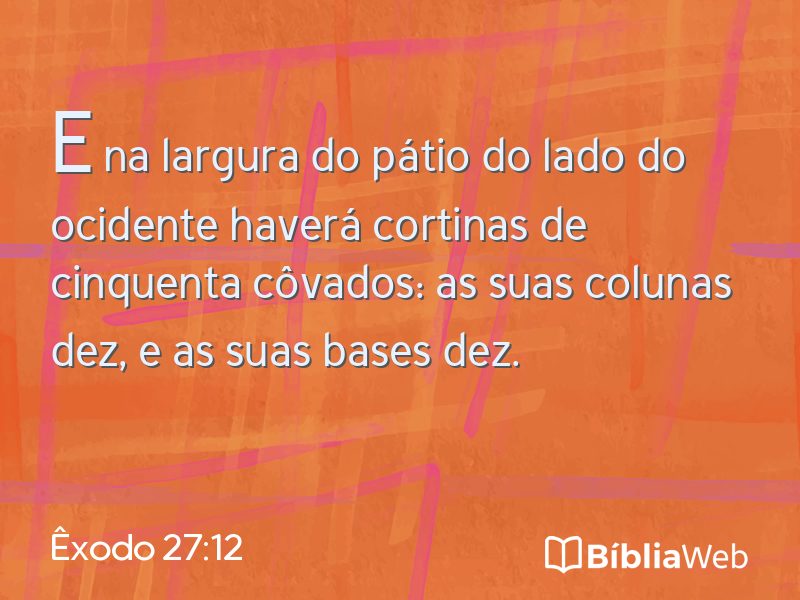 Êxodo 27:12 em imagem para compartilhar