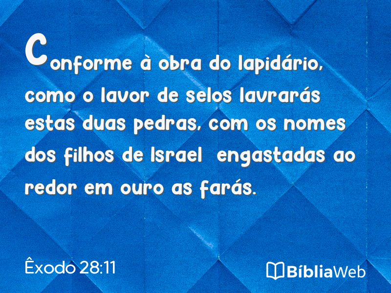 Êxodo 28:11 em imagem para compartilhar