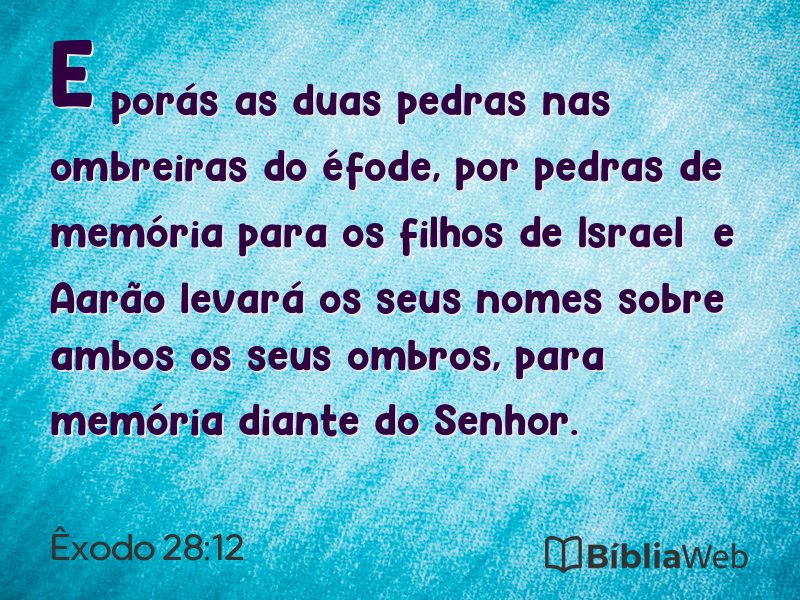 Êxodo 28:12 em imagem para compartilhar