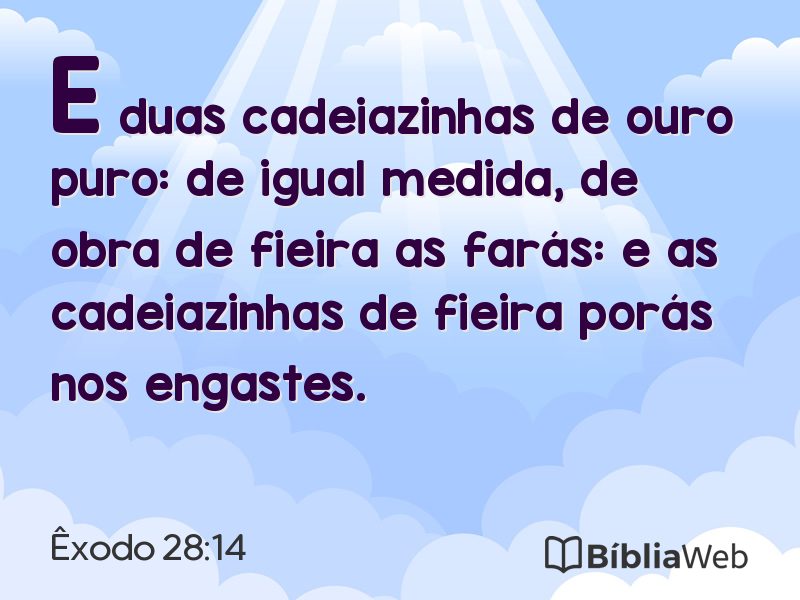 Êxodo 28:14 em imagem para compartilhar