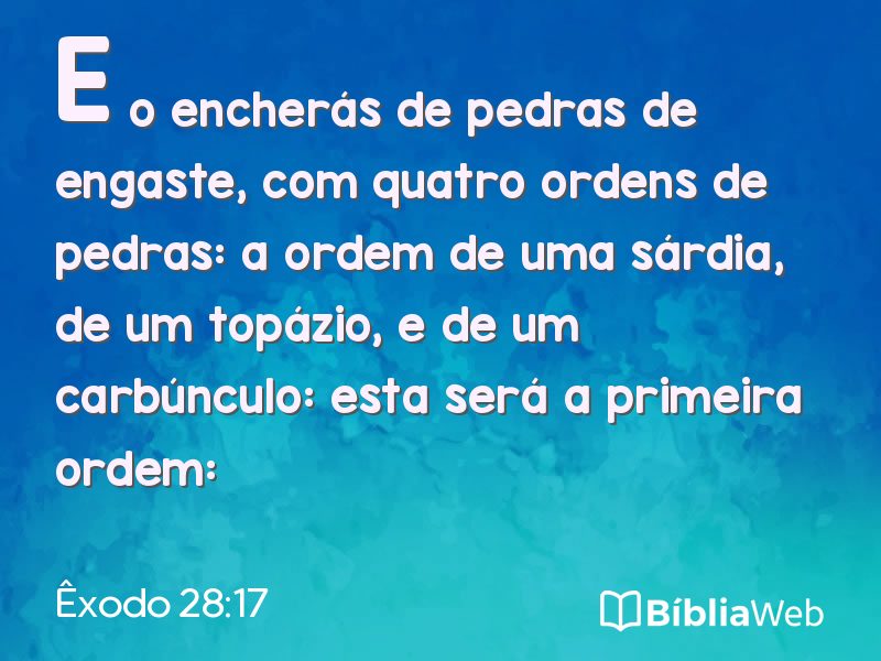Êxodo 28:17 em imagem para compartilhar