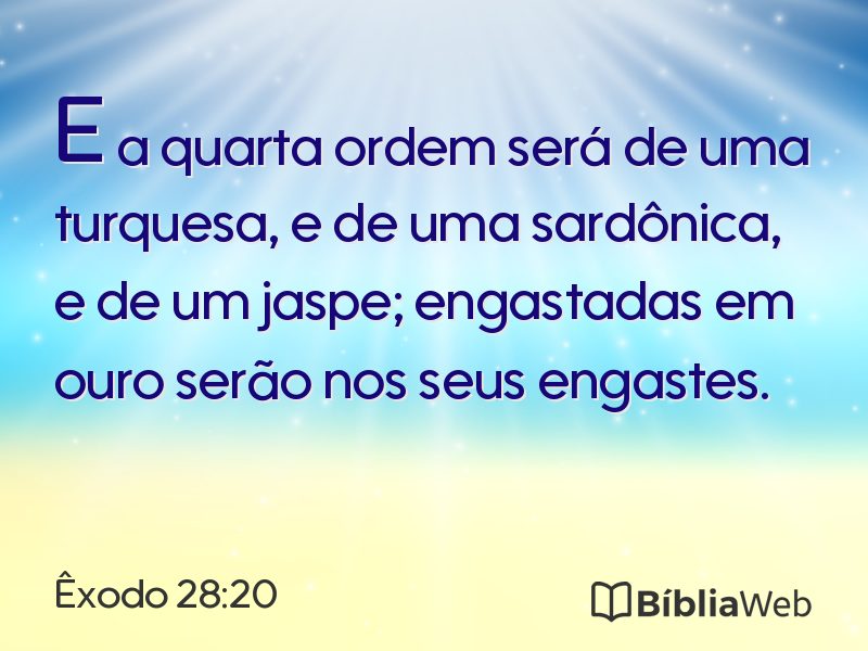 Êxodo 28:20 em imagem para compartilhar