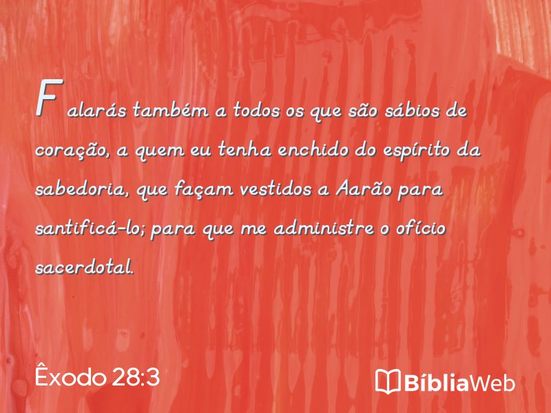 Êxodo 28:3 em imagem para compartilhar