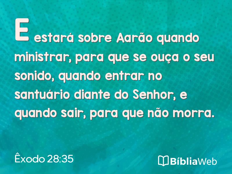 Êxodo 28:35 em imagem para compartilhar