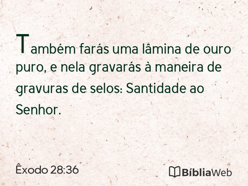 Êxodo 28:36 em imagem para compartilhar