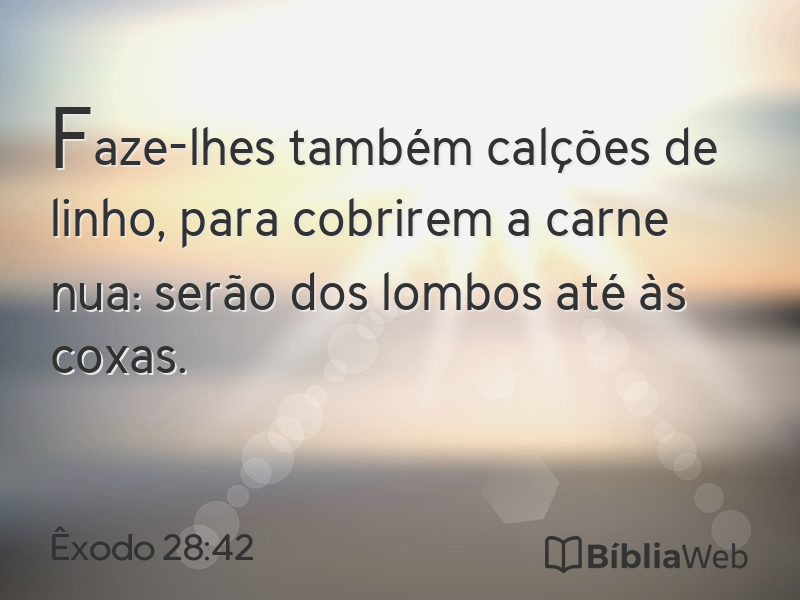 Êxodo 28:42 em imagem para compartilhar